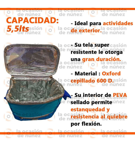 Imagen 3 de 7 de Bolso Termico Spinit Tecno Cooler 5,5 L Canasta Conservadora