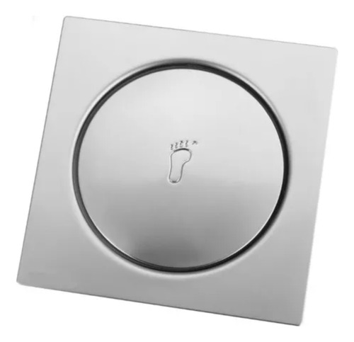 Ralo Click Inteligente Inox 10x10 Cm Para Banheiro Quadrado