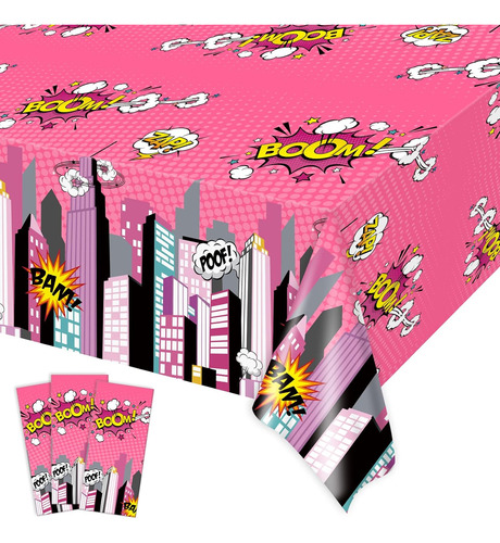 3 Pcs Super Girl Hero Party Tablecloth Super Girl Hero ...