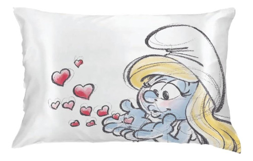 Funda De Almohada Satén La Smurfs Smurfette 50x76 Cm