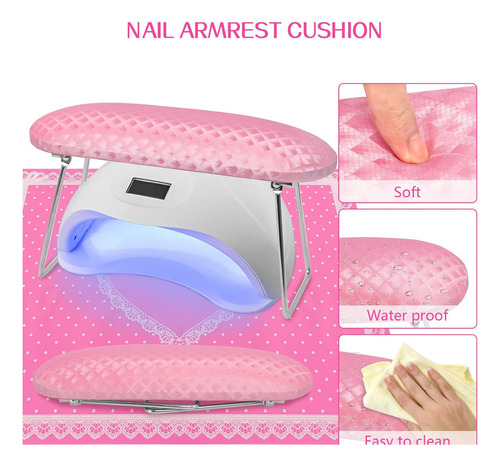 Cojín Reposo De Brazo De Uñas Almohada Manicura Manos Cuero