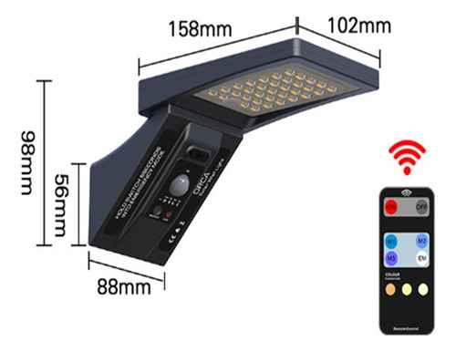 Am Lámpara De Pared Solar Led Con Control Remoto 300w