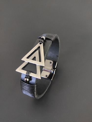 Pulseira Masculina Couro Premium Com Fecho Em Imã De Engate