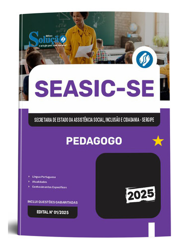 Apostila Completa Pedagogo - Seasic Sergipe Se 2025 - Editora Solução