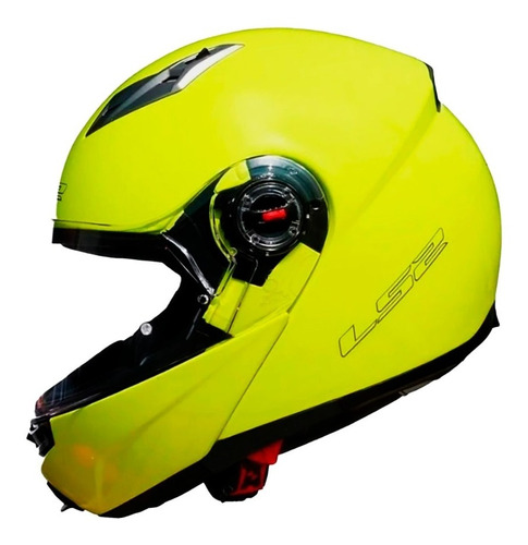 Casco Moto Ls2 Abatible Ff370 Easy Amarillo Fluor