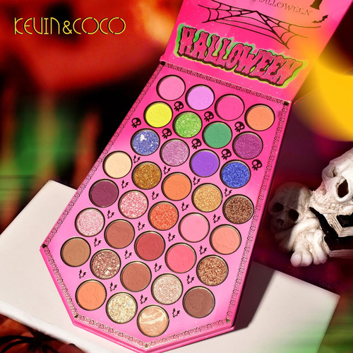 Paleta De Sombras 88 Colores Bruja Halloween Kevin & Coco