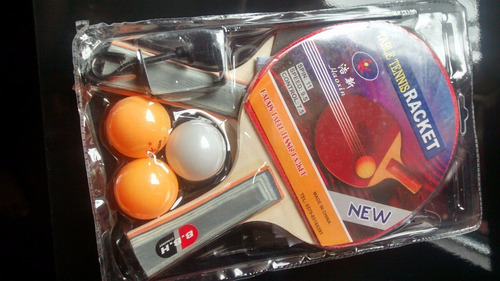 Imagem 3 de 4 de Kit Ping Pong 2 Raquetes,3 Bolas ,+rede+suporte Pronta Entre