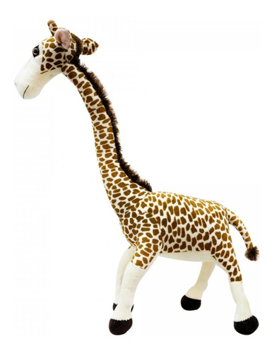 Girafa De Pé Com Pescoço Dobrável 53cm - Pelúcia Cor Amarelo
