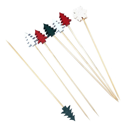 5 Palillos De Cóctel Navideños, Palillos De Frutas,