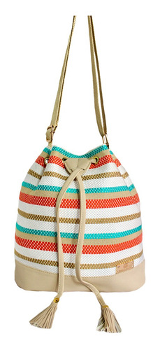 Bolso Manos Libres Bucket Dama Mujer Karla Chacon Aria