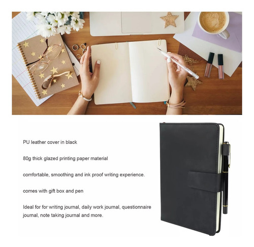 Cuero Pu Libreta De Pasta Dura Con Pluma Y Caja De Regalo