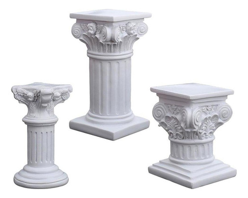 3x Pilar Romano Estatua Pedestal Soporte Boda Interior Hogar