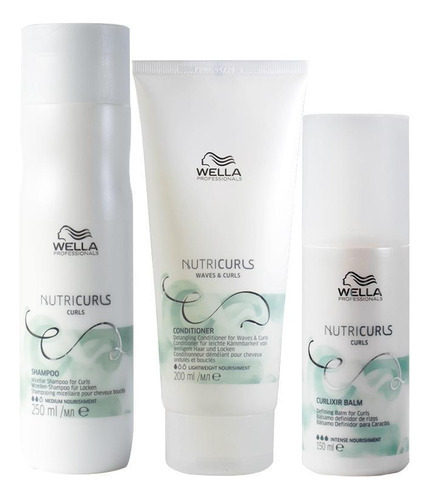 Kit Wella Pro Nutricurls - Sh E Cond E Leave-in