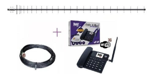 Kit Telefone Rural Com Roteador Bdf-12 + Antena E Cabo 20dbi