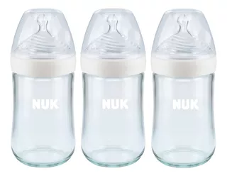 Nuk Simply Natural Glass Bottles, 8 Oz, 3 Pack