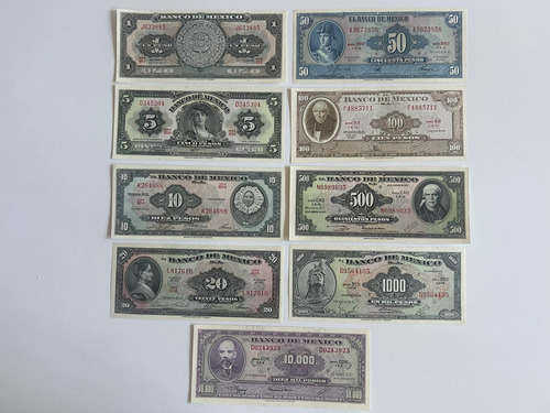 Colección Completa De 9 Billetes Unc. Última Emisión Abnc (Usado)