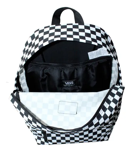 Mochila Escolar Vans Vn000h4x5bk Color Negro/blanco Diseño Cuadros