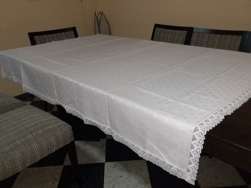 Muy Fino Antiguo Mantel Aleman Trabajado Rosado 1.75 X 1.35m (Usado)