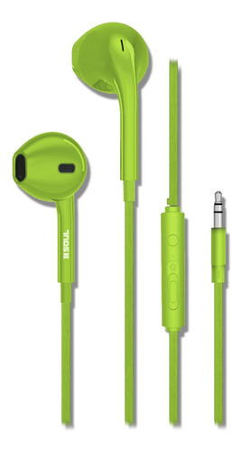 Auriculares Soul S389 Manos Libres Micrófono Celular 3,5 Mm Color Verde