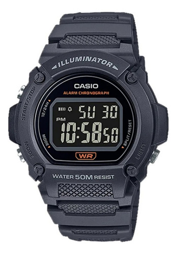Reloj Casio W-219h-8b W219h Crono 50m Luz Alarma Ahora12