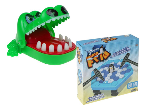 2 Jogos Crocodilo Morde Dedo + Quebra Gelo - 2 Brinquedos