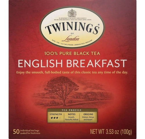  Twinings Té Negro, Desayuno Ingles 50 Bolsitas