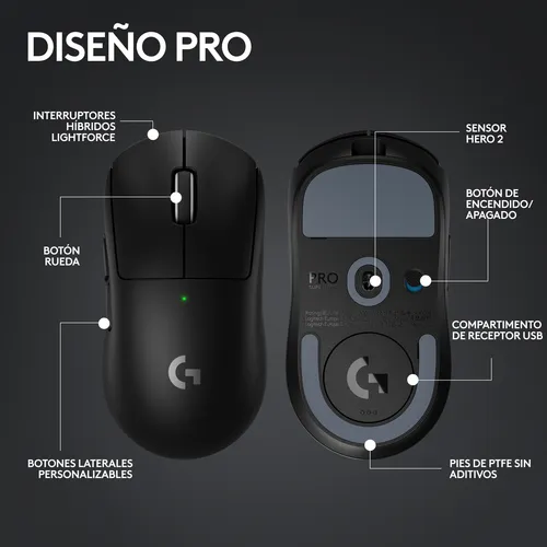Mouse Gamer Logitech Pro X Superlight 2 Lightspeed Negro