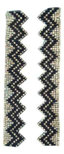 Galon Termoadhesivo Tira De Strass 278876 2.5cm De Ancho Negro-cristal Strass
