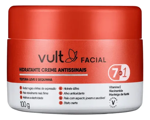 Vult Creme Facial Hidratante Antissinais 7 Em 1 100g
