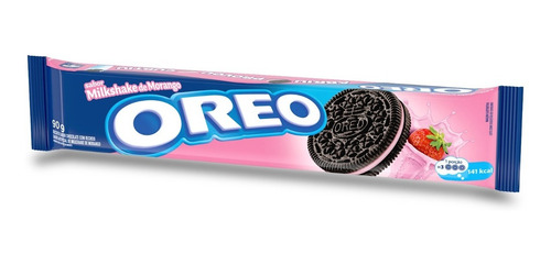 Imagem 2 de 7 de Biscoito Recheado Milkshake De Morango Oreo 90g