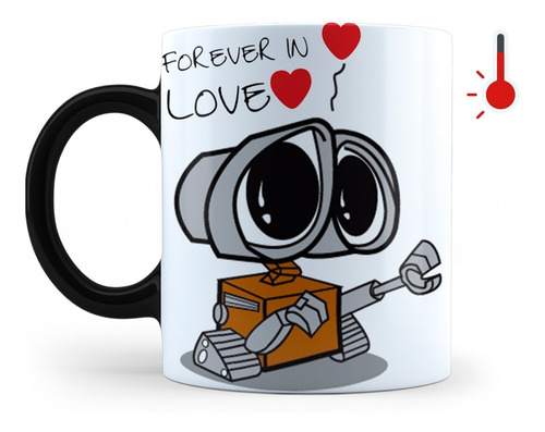 Imagen 5 de 6 de 2 Tazas Mágicas Walle Eva Pareja San Valentin Amor
