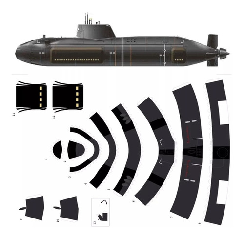 Submarino Hms Astute  Papercraft 1.200