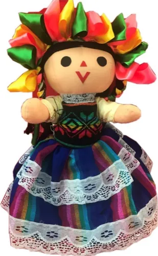 Muñecas de pareja de trapos tradicionales mexicanas hechas a mano - 5  pulgadas