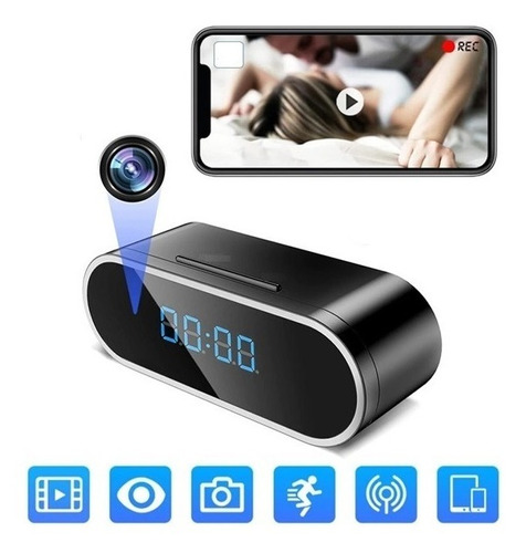 Reloj Espia Despertador Wifi Vision Nocturna Hd Ip P2p Qr