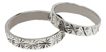 Comprar Par De Alianzas Plata Facetadas Compromiso Casamiento (8380)