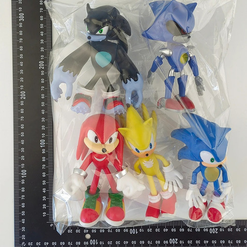 Kit 5 Bonecos Sonic The Hedgehog 14cm Knuckles Tails Oferta
