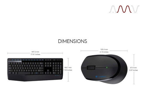 Imagen 9 de 11 de Kit de teclado y mouse inalámbrico Logitech MK345 Español Latinoamérica de color negro