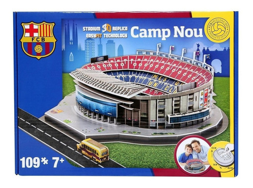 Imagen 1 de 2 de Rompecabezas 3D Nanostad Estadio Camp Nou Barcelona de 109 piezas