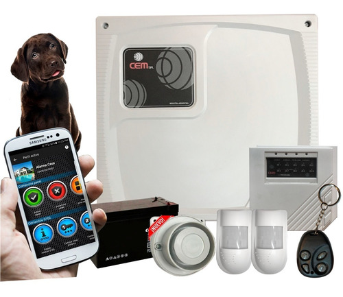 Kit Alarma Casa+modulo Celular+2 Sensores Pet+sirena+batería