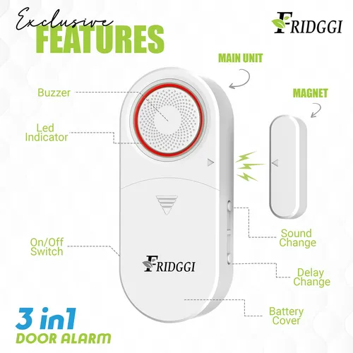 Alarma 3 En 1 Alarma Ajar De Puerta, Timbre De Puerta C.