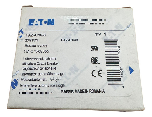 Eaton Faz-c16/3 Moeller Int. Magnetotérmico Faz 16a 3p Curva