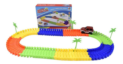 Imagen 2 de 9 de Pista De Coche Flexible Infantil 1 Auto Para Niños Log-on