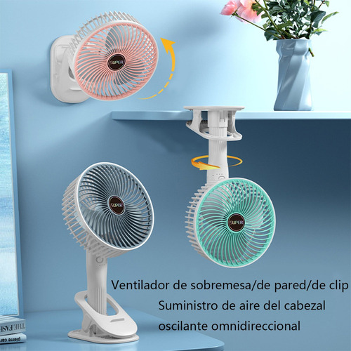 A Mini Ventilador Portátil Escritorio Recargable Ajustable