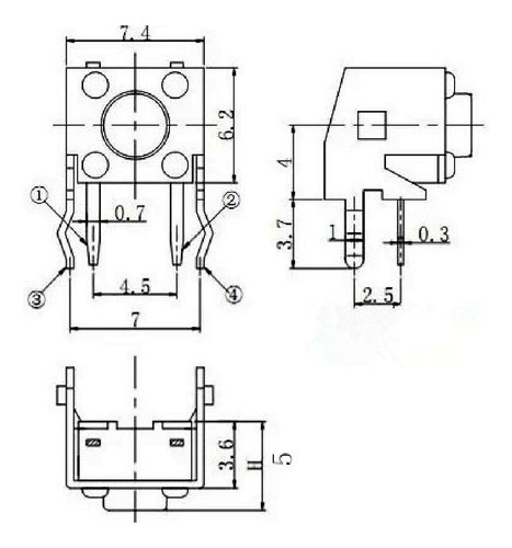 10pcs 6x6x8mm Control De Interruptor De Botón Momentáneo