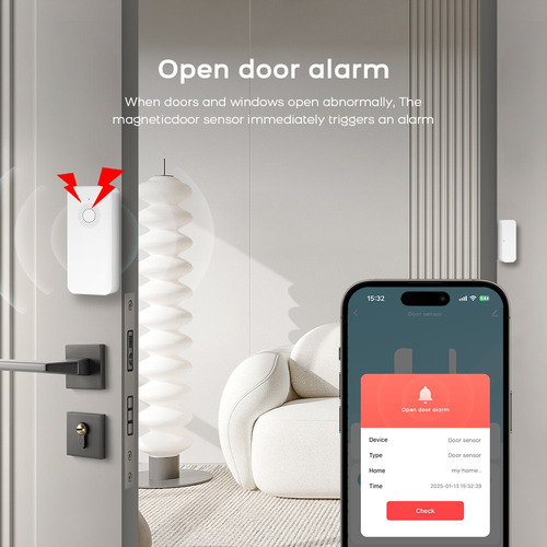 Pgst Sensores De Puertas Y Ventanas Wifi, Tuya App Control