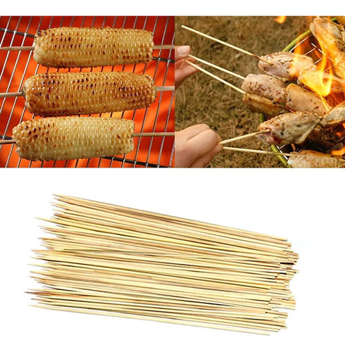 Palos Para Anticuchos Pincho 35cm Bambu Pack 5 Paquetes