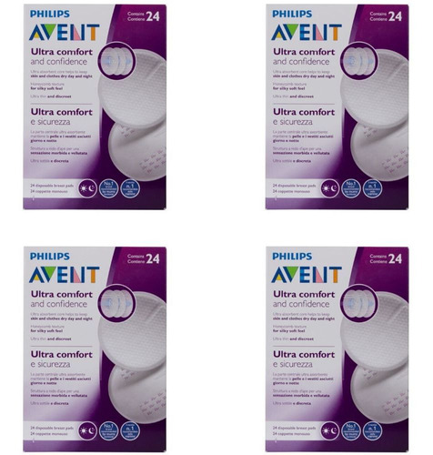 4x Absorvente Descartavel Para Seios - 24un - Philips Avent