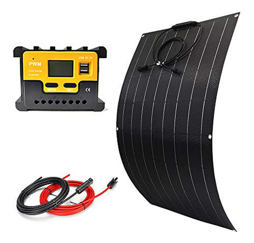 Kit Panel Solar Flexible 100w Con Controlador Solar