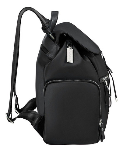 Mochila Samsonite Karissa Evo Mochila 3 Pkt 1 Buckle Black Color Negro Diseño de la tela Liso