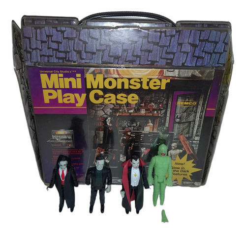 Mini Monster Play Case Con 4 Figuras Remco Año 1980